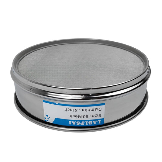 60 Mesh Lab Sieves 8" Diameter 304 Stainless Steel Wire Cloth Test Sieve for Industrial Laboratory Home
