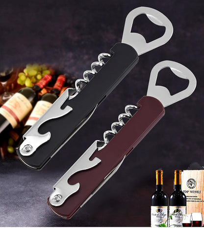 3 Pcs Wine and Beer Dual Purpose Bottle Openers, 5.5 Inch Alloy Bottle Opener are Wldely Used for Party, Daily Life, Travel and Good Gifts for Festivals (Red Black Blue)