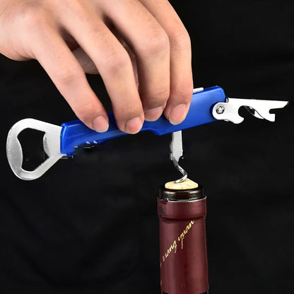 3 Pcs Wine and Beer Dual Purpose Bottle Openers, 5.5 Inch Alloy Bottle Opener are Wldely Used for Party, Daily Life, Travel and Good Gifts for Festivals (Red Black Blue)