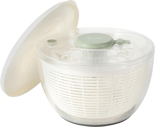Kitchen Essential 6.3 Qt Salad Spinner, Fruit Washer, Washing Bowl with Strainer, Vegetable Cleaner, Salad Cleaner, Lettuce Washer - Juniper Green