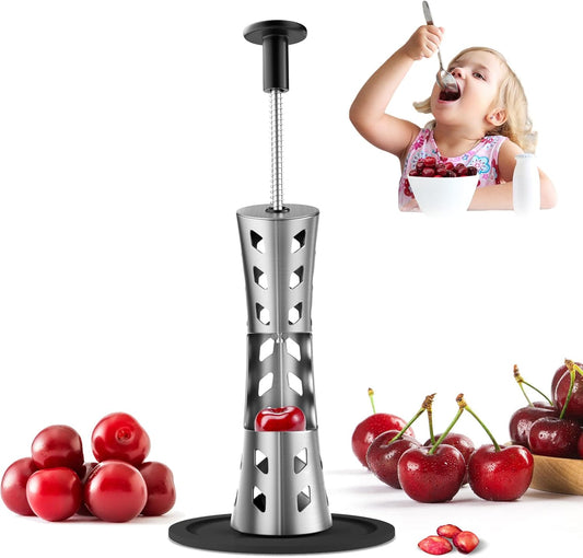 Cherry Pitter Remover Tool - 304 Stainless Steel, Durable, Press Type for Effortless Cherry Seed Removal. Perfect Kitchen Tool for Coring and Deseeding Fruit Pits