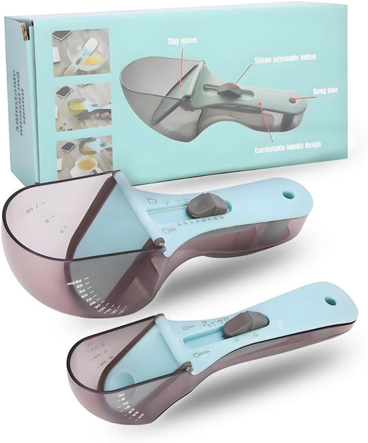 Adjustable Measuring Spoon Set – Multifunctional Cooking & Baking Scoop, Accurate Measurement, Easy to Clean, Includes 130ml & 30ml Spoons