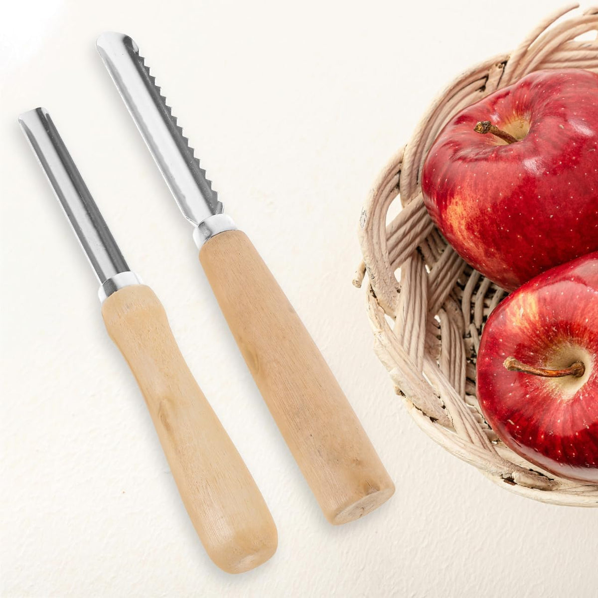 2-Piece Stainless Steel Jalapeno Corer & Zucchini Corer Tool Set - Heavy Duty Pepper Core Remover with Serrated & Smooth Blades - Multi-Use Vegetable & Fruit Pitter for Pear, Cherry, Jujube