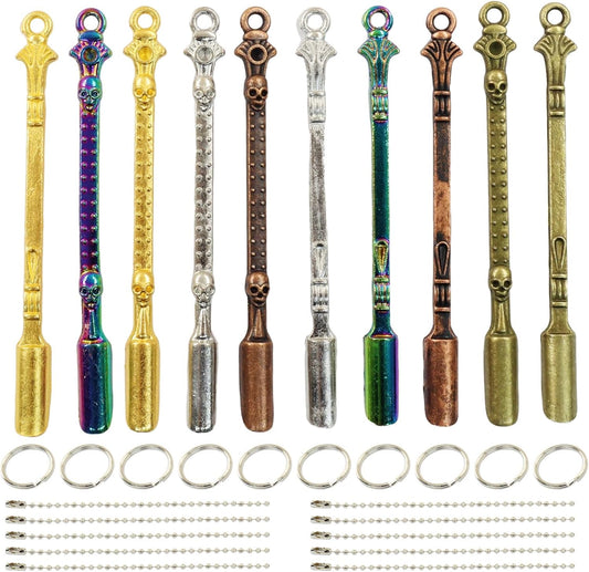 10 Pcs Mini Spoons, Colorful Metal Scoops with Rhinestone, 3 Inch | Solid Metal, Rhinestone Accents, Smooth Edges Protect Containers, Fits Narrow Jars And Bottles