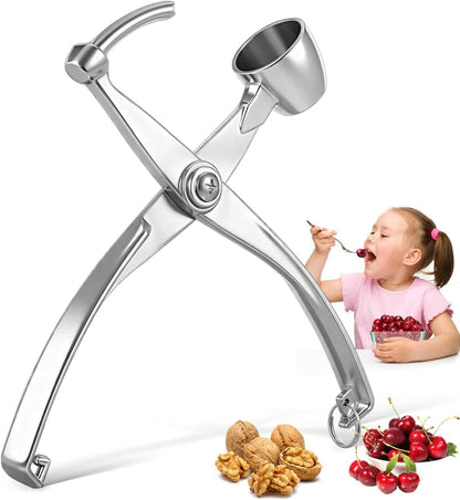 Heavy Duty Stainless Steel Cherry Pitter and Olive Remover Tool Compact Wear-Resistant Metal Corer for Household Date and Cherry Pitting Kitchen Gadget for Fruit and Vegetable Core Removal