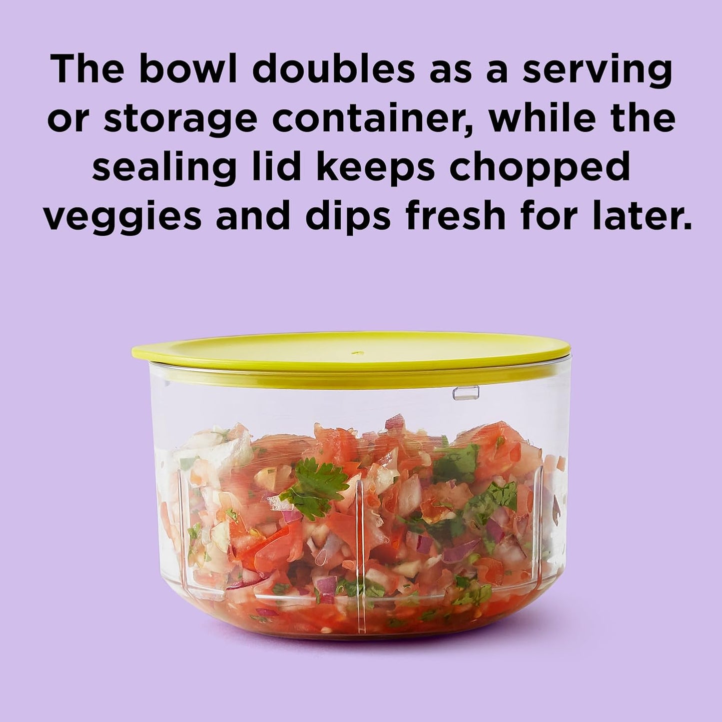 VeggiChop Manual Hand-Powered Food Chopper and Processor, Chops Vegetables, Onions, Peppers, Nuts for Salsa, Guacamole, Hummus – White