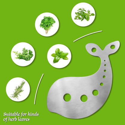 Stainless Steel Herb Stripper Tool, 10 Holes, Kitchen Leaf Remover for Kale, Thyme, Basil, Rosemary and More