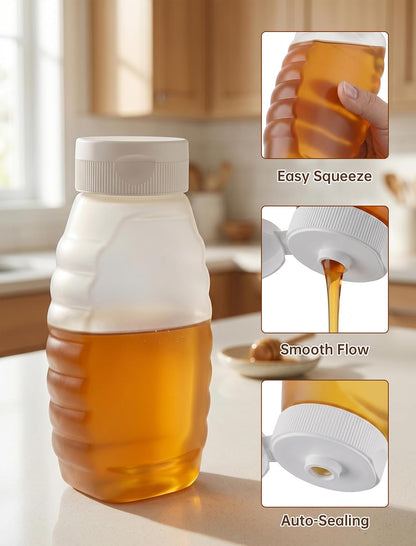 Honey Dispenser No Drip 10oz Squeeze Bottle for Syrup Sauce