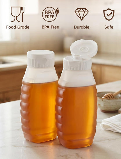 Honey Dispenser No Drip 10oz Squeeze Bottle for Syrup Sauce