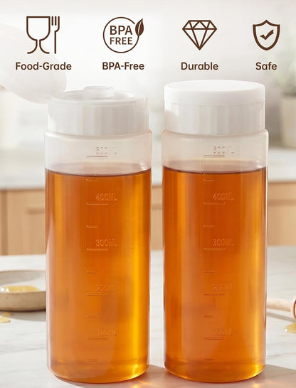 Honey Dispenser No Drip 10oz Squeeze Bottle for Syrup Sauce