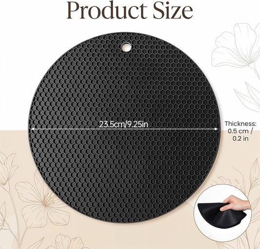 Silicone Microwave Mat, 9.25" Round Heat Resistant Silicone Trivet Mat, Double-Sided Honeycomb Structure, Non-Slip Microwave Splatter Cover Multifunctional Place Mats, Hot Pad, Hot Pot Holder
