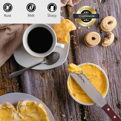 Straight Icing Spatula Stainless Steel Baking Set of 6", 8" & 10" Wooden Handle Cake Decorating Frosting Spatulas