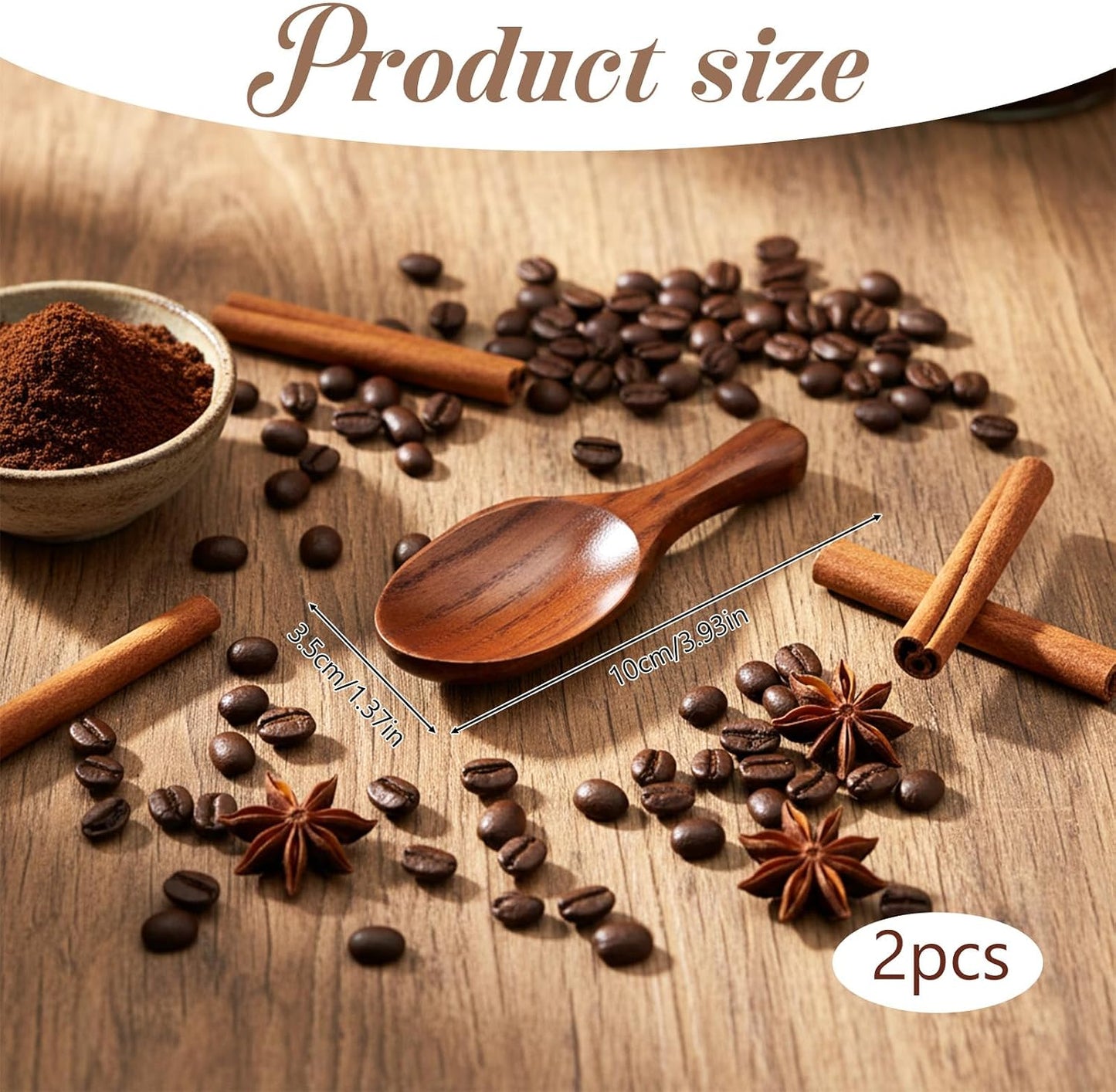 Wooden Coffee Scoop Bath Salt Scoop Multi-Purpose Kitchen Scooping Tool Home Kitchen Accessories Measuring for Coffee Beans Ground Beans or Tea Sugar