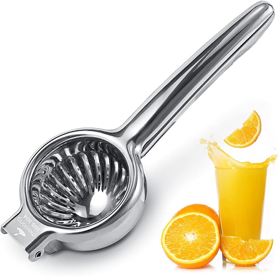 Upgraded Lemon Squeezer Super Stainless Steel 304 Hand Press Juicer Manual Citrus for Juicing Lemon ＆ Limes, Vegetables