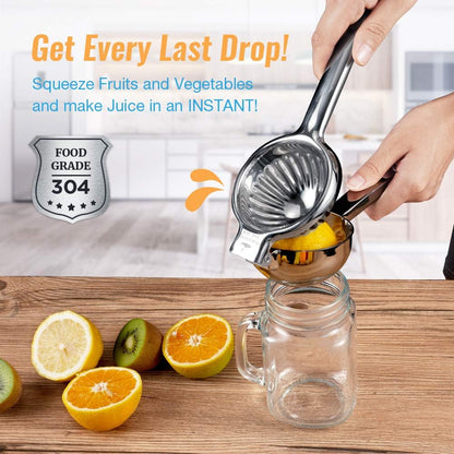 Upgraded Lemon Squeezer Super Stainless Steel 304 Hand Press Juicer Manual Citrus for Juicing Lemon ＆ Limes, Vegetables