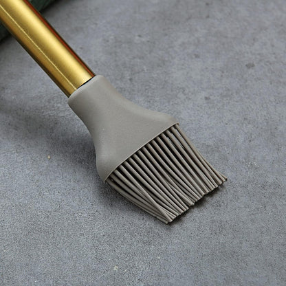 Gold Basting Brush, Non-stick Silicone Kitchen Brush For Cooking With Titanium Gold Plating Handle, Barbeque Brush, Pastry Brush, BBQ Brush, Dishwasher Safe, Easy to Clean
