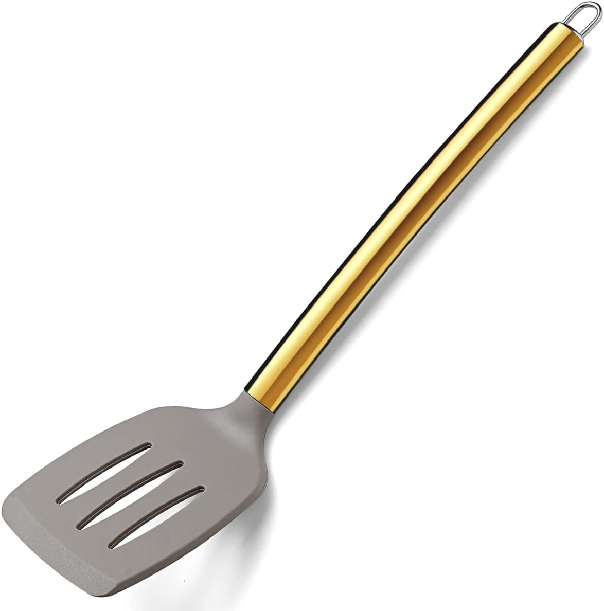 Gold Basting Brush, Non-stick Silicone Kitchen Brush For Cooking With Titanium Gold Plating Handle, Barbeque Brush, Pastry Brush, BBQ Brush, Dishwasher Safe, Easy to Clean