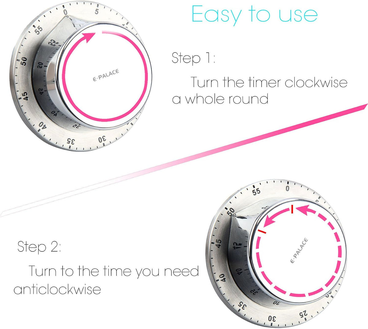 Kitchen Timers for Cooking,60 Minute Magnetic Kitchen Timer Egg Timer
