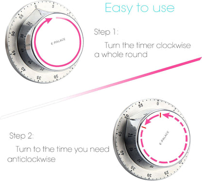 Kitchen Timers for Cooking,60 Minute Magnetic Kitchen Timer Egg Timer