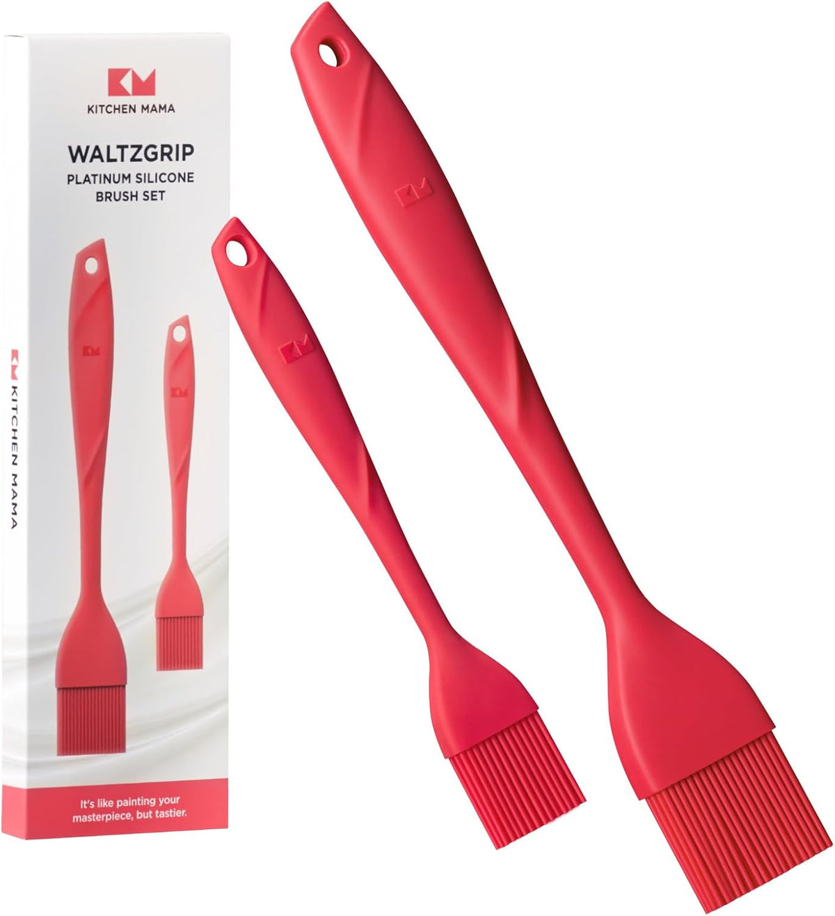 WaltzGrip Platinum Silicone Basting Pastry Brush, Red | Heat-Resistant, For Cooking, Baking, Grilling, Spreading Oil or Butter, Dishwasher-Safe