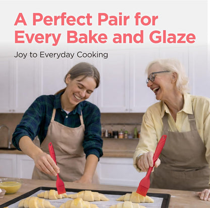 WaltzGrip Platinum Silicone Basting Pastry Brush, Red | Heat-Resistant, For Cooking, Baking, Grilling, Spreading Oil or Butter, Dishwasher-Safe