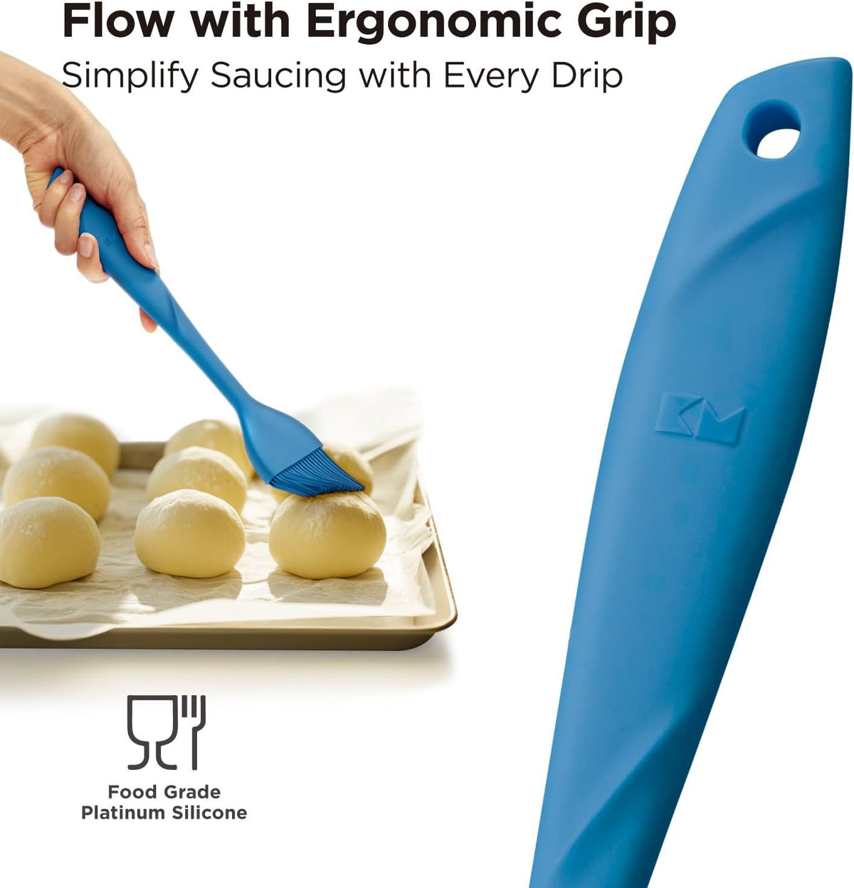 WaltzGrip Platinum Silicone Basting Pastry Brush, Red | Heat-Resistant, For Cooking, Baking, Grilling, Spreading Oil or Butter, Dishwasher-Safe