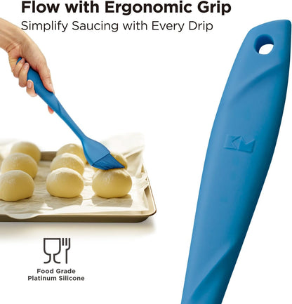 WaltzGrip Platinum Silicone Basting Pastry Brush, Red | Heat-Resistant, For Cooking, Baking, Grilling, Spreading Oil or Butter, Dishwasher-Safe