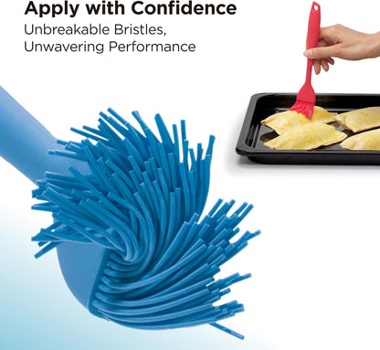 WaltzGrip Platinum Silicone Basting Pastry Brush, Red | Heat-Resistant, For Cooking, Baking, Grilling, Spreading Oil or Butter, Dishwasher-Safe