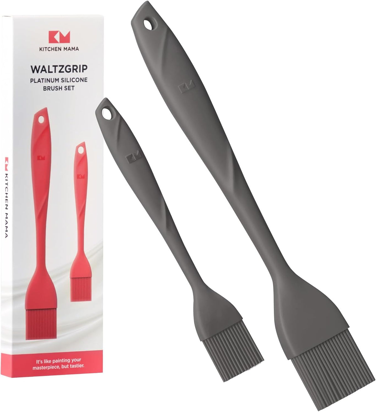 WaltzGrip Platinum Silicone Basting Pastry Brush, Red | Heat-Resistant, For Cooking, Baking, Grilling, Spreading Oil or Butter, Dishwasher-Safe
