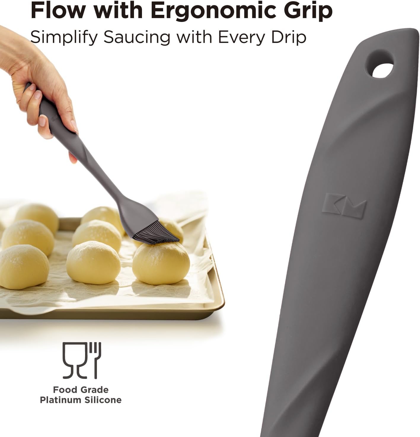WaltzGrip Platinum Silicone Basting Pastry Brush, Red | Heat-Resistant, For Cooking, Baking, Grilling, Spreading Oil or Butter, Dishwasher-Safe