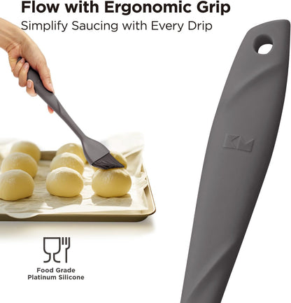WaltzGrip Platinum Silicone Basting Pastry Brush, Red | Heat-Resistant, For Cooking, Baking, Grilling, Spreading Oil or Butter, Dishwasher-Safe