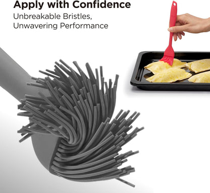 WaltzGrip Platinum Silicone Basting Pastry Brush, Red | Heat-Resistant, For Cooking, Baking, Grilling, Spreading Oil or Butter, Dishwasher-Safe