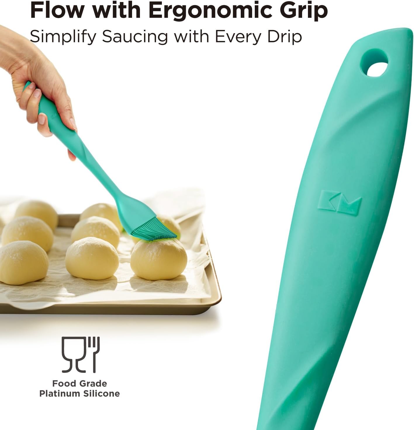 WaltzGrip Platinum Silicone Basting Pastry Brush, Red | Heat-Resistant, For Cooking, Baking, Grilling, Spreading Oil or Butter, Dishwasher-Safe