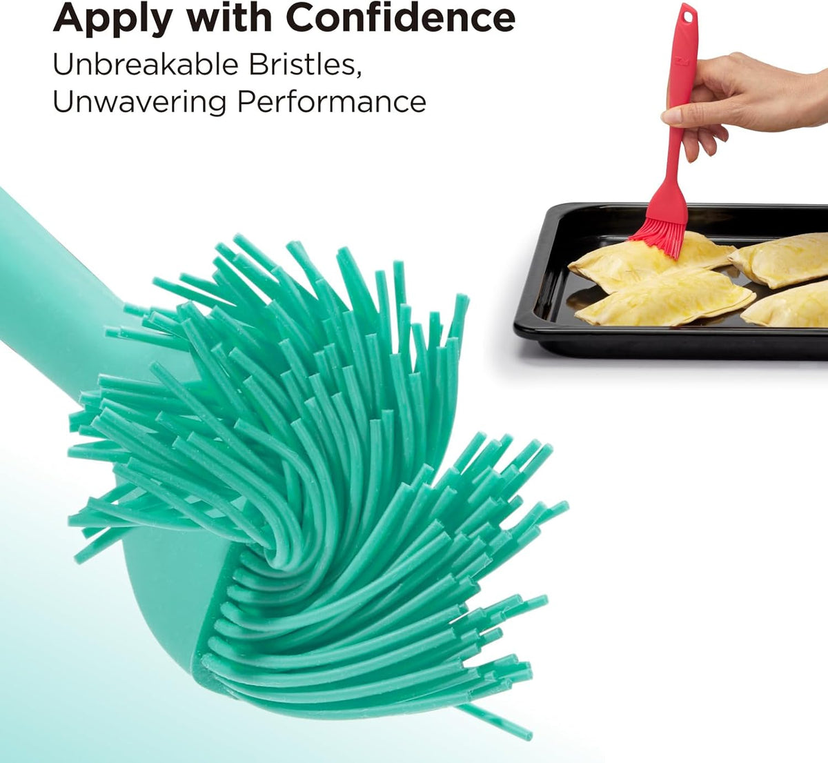 WaltzGrip Platinum Silicone Basting Pastry Brush, Red | Heat-Resistant, For Cooking, Baking, Grilling, Spreading Oil or Butter, Dishwasher-Safe