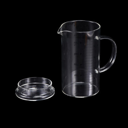 250ml Glass Measuring Cup, 3.3 Borosilicate Graduated Black Printed Scale Liquid Measure Cups Beaker with Glass Lid and V-Shaped Spout for Kitchen