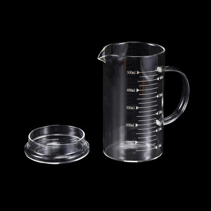 250ml Glass Measuring Cup, 3.3 Borosilicate Graduated Black Printed Scale Liquid Measure Cups Beaker with Glass Lid and V-Shaped Spout for Kitchen