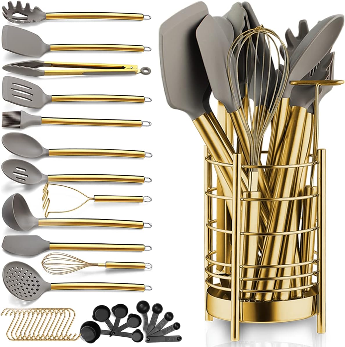 Gold Basting Brush, Non-stick Silicone Kitchen Brush For Cooking With Titanium Gold Plating Handle, Barbeque Brush, Pastry Brush, BBQ Brush, Dishwasher Safe, Easy to Clean