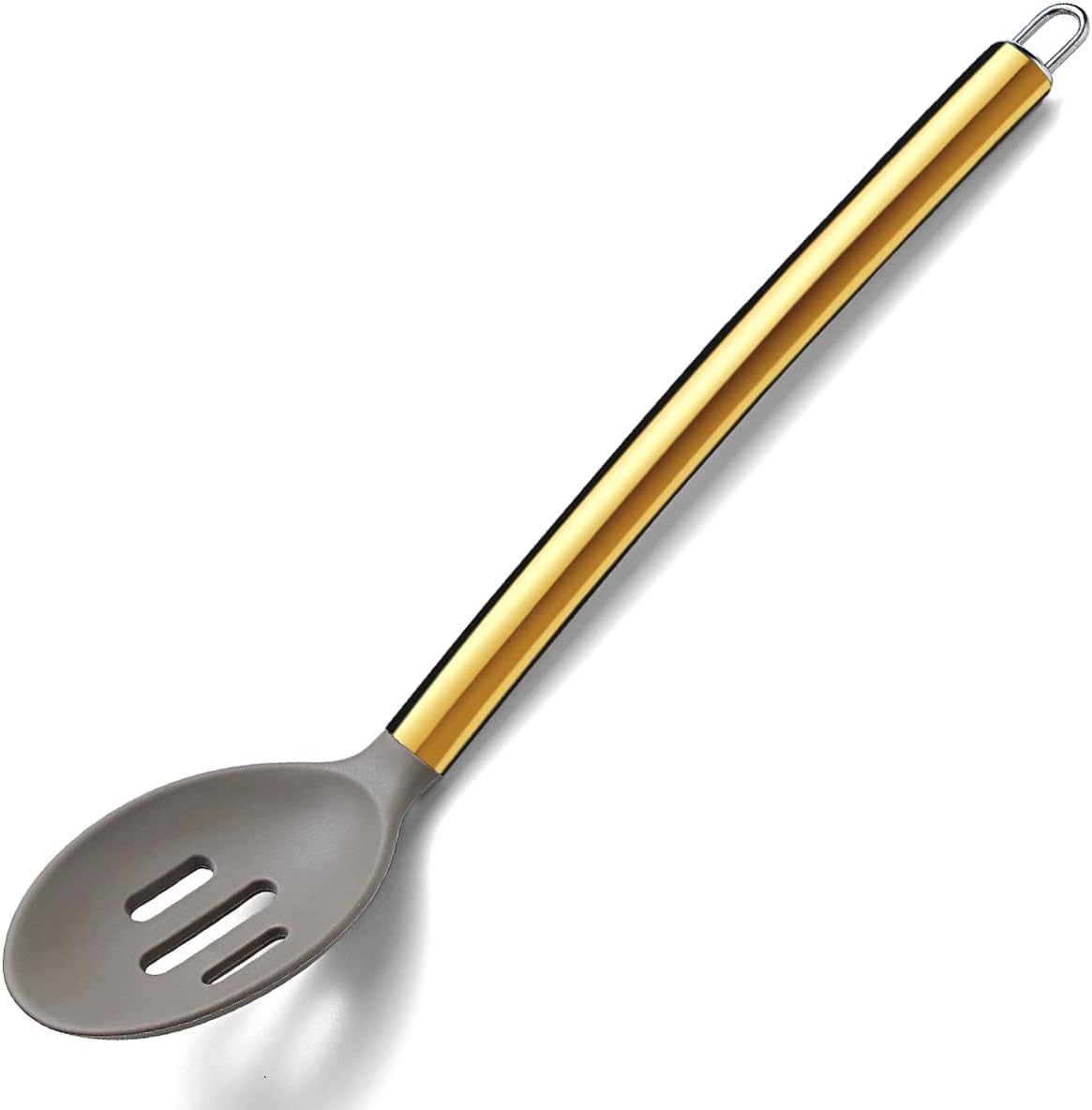 Gold Basting Brush, Non-stick Silicone Kitchen Brush For Cooking With Titanium Gold Plating Handle, Barbeque Brush, Pastry Brush, BBQ Brush, Dishwasher Safe, Easy to Clean