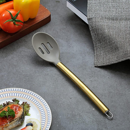Gold Basting Brush, Non-stick Silicone Kitchen Brush For Cooking With Titanium Gold Plating Handle, Barbeque Brush, Pastry Brush, BBQ Brush, Dishwasher Safe, Easy to Clean
