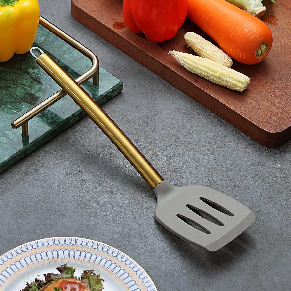 Gold Basting Brush, Non-stick Silicone Kitchen Brush For Cooking With Titanium Gold Plating Handle, Barbeque Brush, Pastry Brush, BBQ Brush, Dishwasher Safe, Easy to Clean