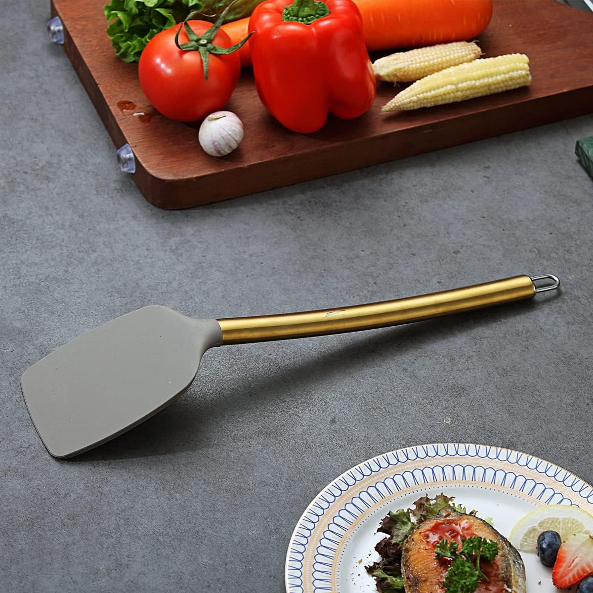 Gold Basting Brush, Non-stick Silicone Kitchen Brush For Cooking With Titanium Gold Plating Handle, Barbeque Brush, Pastry Brush, BBQ Brush, Dishwasher Safe, Easy to Clean