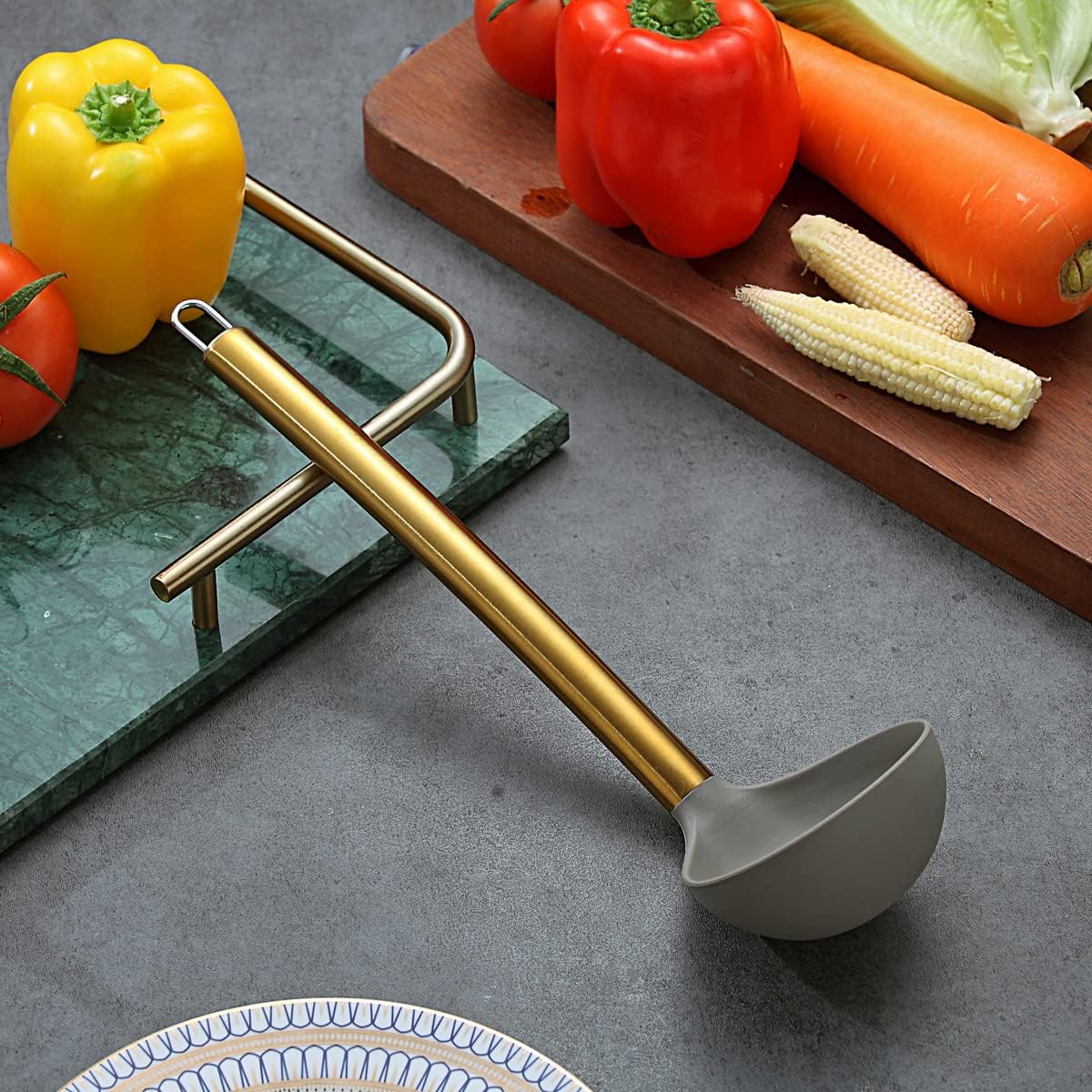 Gold Basting Brush, Non-stick Silicone Kitchen Brush For Cooking With Titanium Gold Plating Handle, Barbeque Brush, Pastry Brush, BBQ Brush, Dishwasher Safe, Easy to Clean