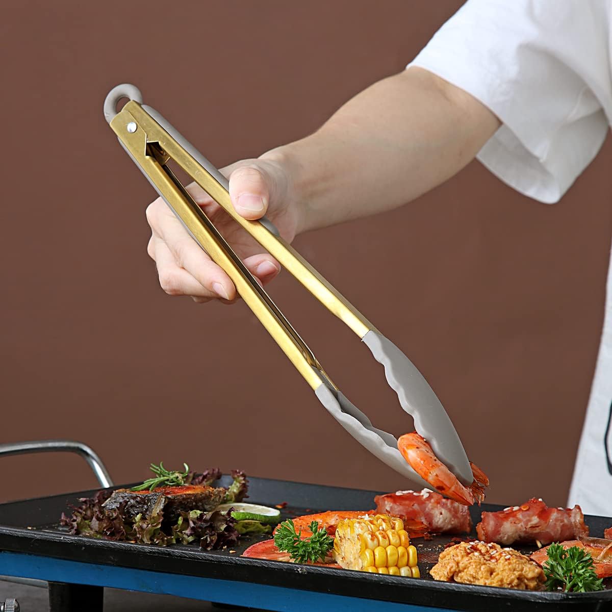Gold Basting Brush, Non-stick Silicone Kitchen Brush For Cooking With Titanium Gold Plating Handle, Barbeque Brush, Pastry Brush, BBQ Brush, Dishwasher Safe, Easy to Clean