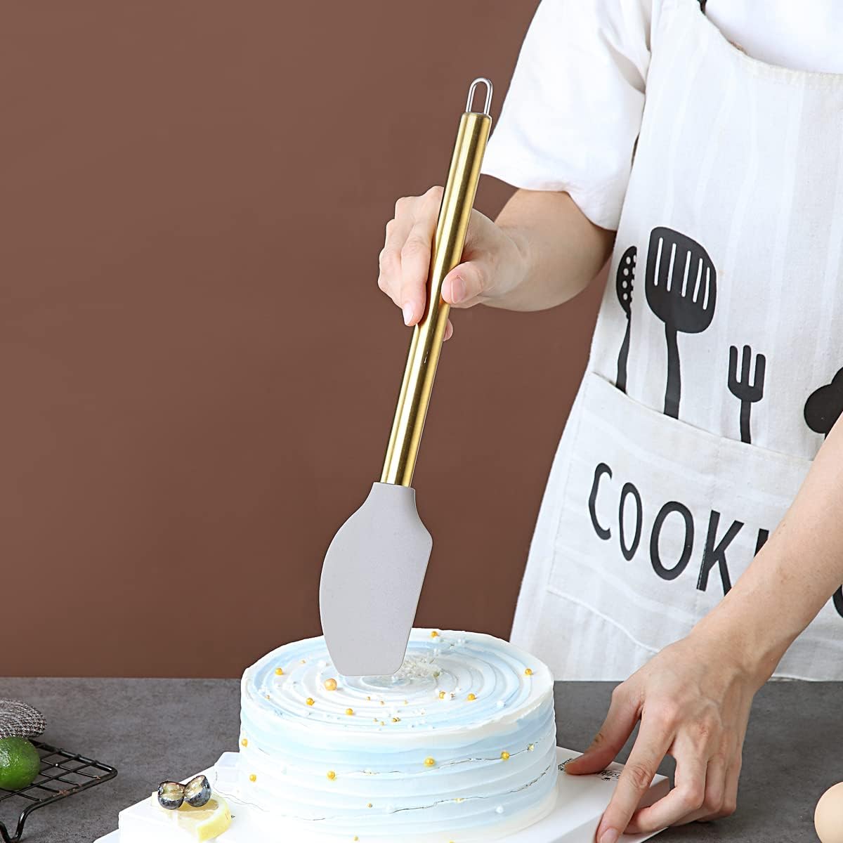 Gold Basting Brush, Non-stick Silicone Kitchen Brush For Cooking With Titanium Gold Plating Handle, Barbeque Brush, Pastry Brush, BBQ Brush, Dishwasher Safe, Easy to Clean
