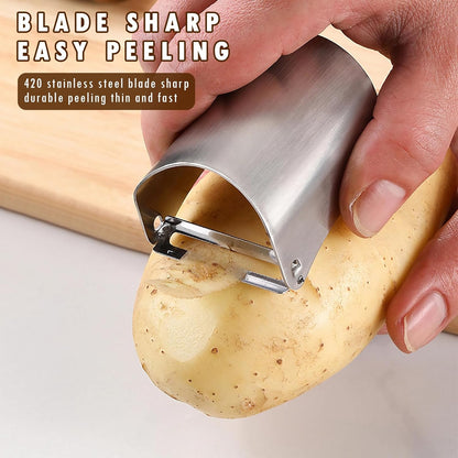 2-in-1 Vegetable Peeler & Julienne Slicer – Ultra-Sharp Stainless Steel Peeler for Carrots, Potatoes, Apples, Melons – Rustproof, Dishwasher Safe, Ergonomic Kitchen Peeler