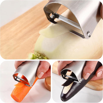 2-in-1 Vegetable Peeler & Julienne Slicer – Ultra-Sharp Stainless Steel Peeler for Carrots, Potatoes, Apples, Melons – Rustproof, Dishwasher Safe, Ergonomic Kitchen Peeler