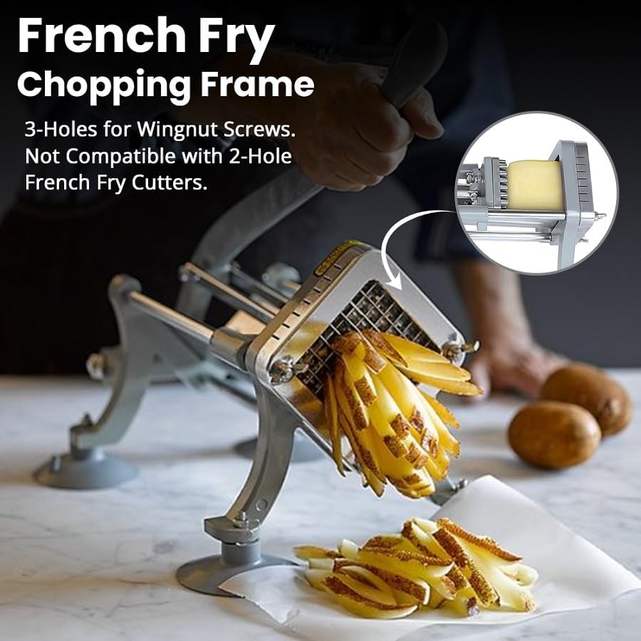 3-Hole 3/8" Cutting Frame Replacement Blade and Pushing Block Kit for French Fry Cutter