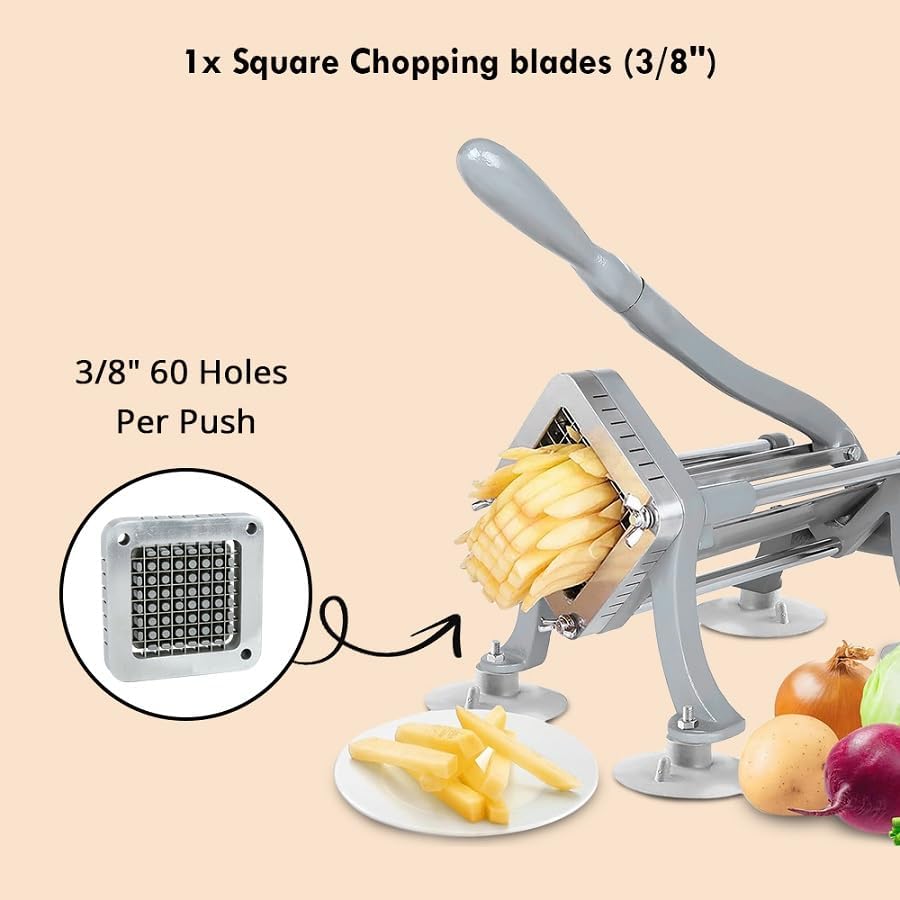 3-Hole 3/8" Cutting Frame Replacement Blade and Pushing Block Kit for French Fry Cutter