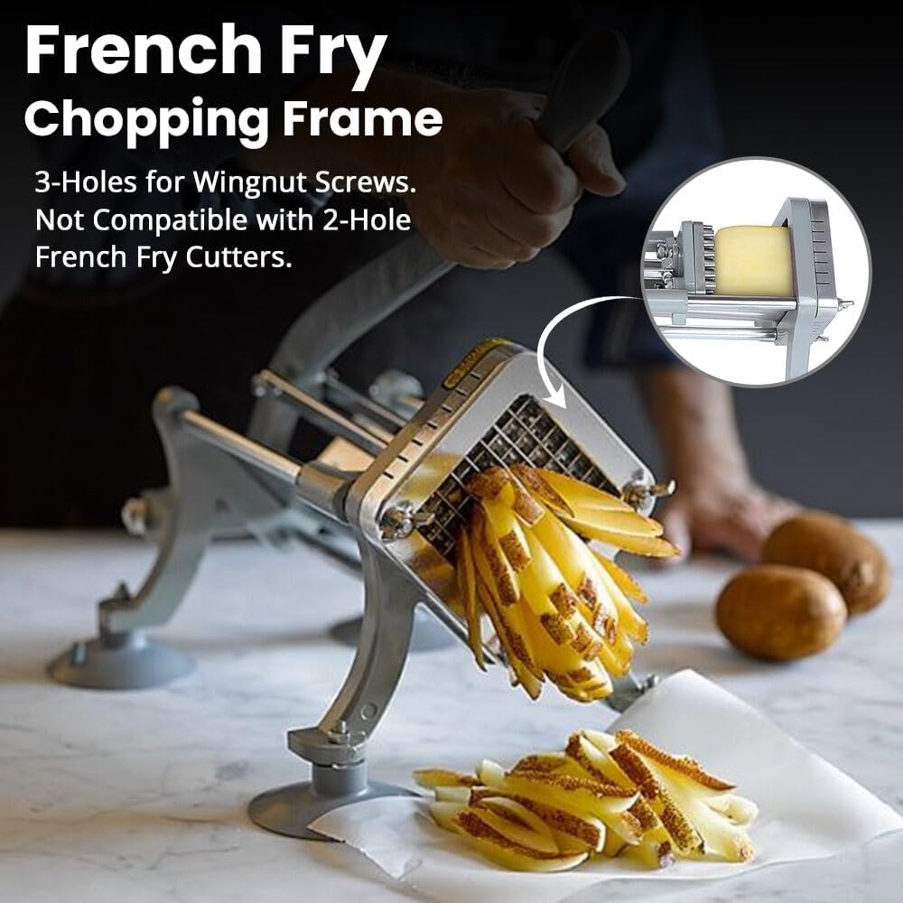 3-Hole 3/8" Cutting Frame Replacement Blade and Pushing Block Kit for French Fry Cutter