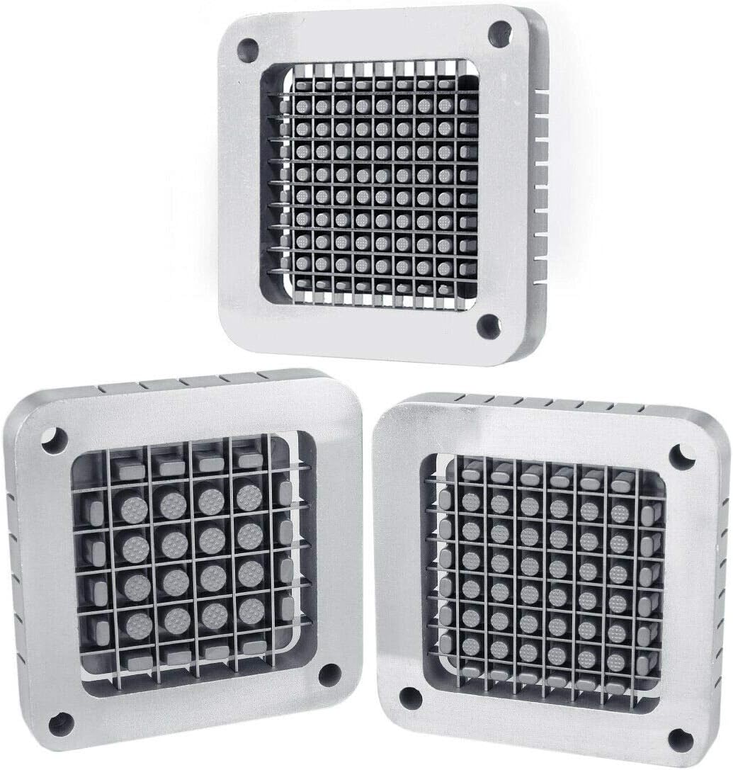 3-Hole 3/8" Cutting Frame Replacement Blade and Pushing Block Kit for French Fry Cutter